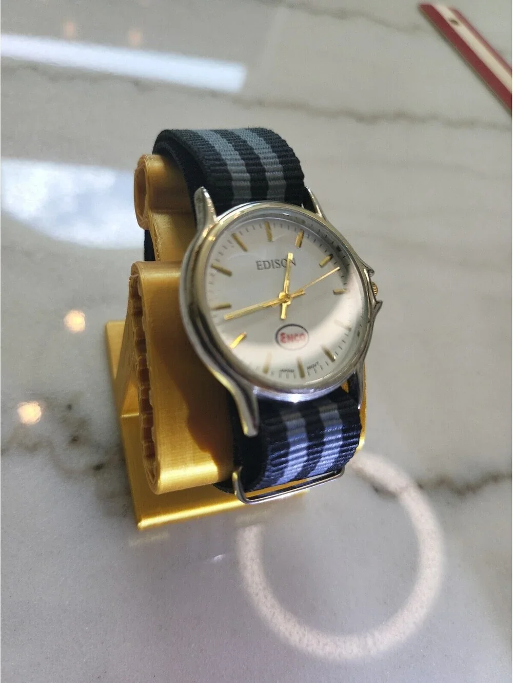 Edison Men's Quartz Watch Working New Battery Automobilia 37mm 8.75